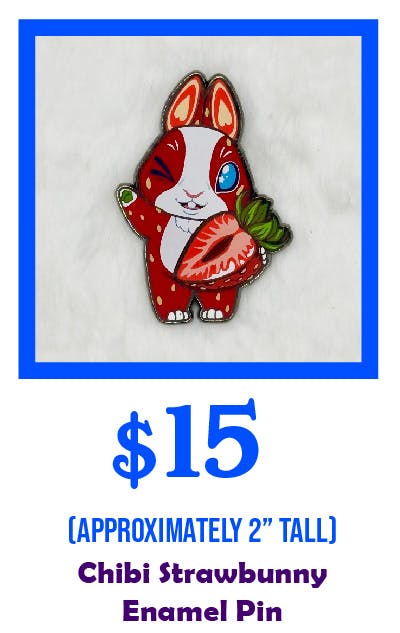 Chibi Strawbunny Enamel Pin