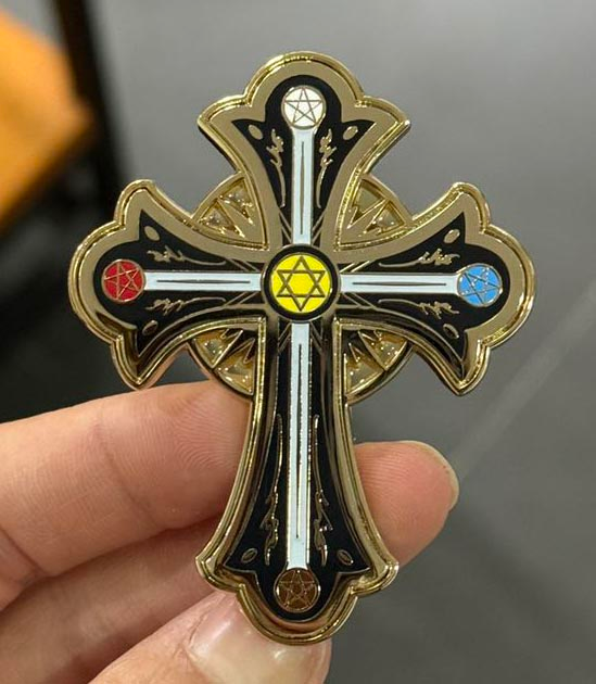 Kabbalistic Cross Enamel Pin
