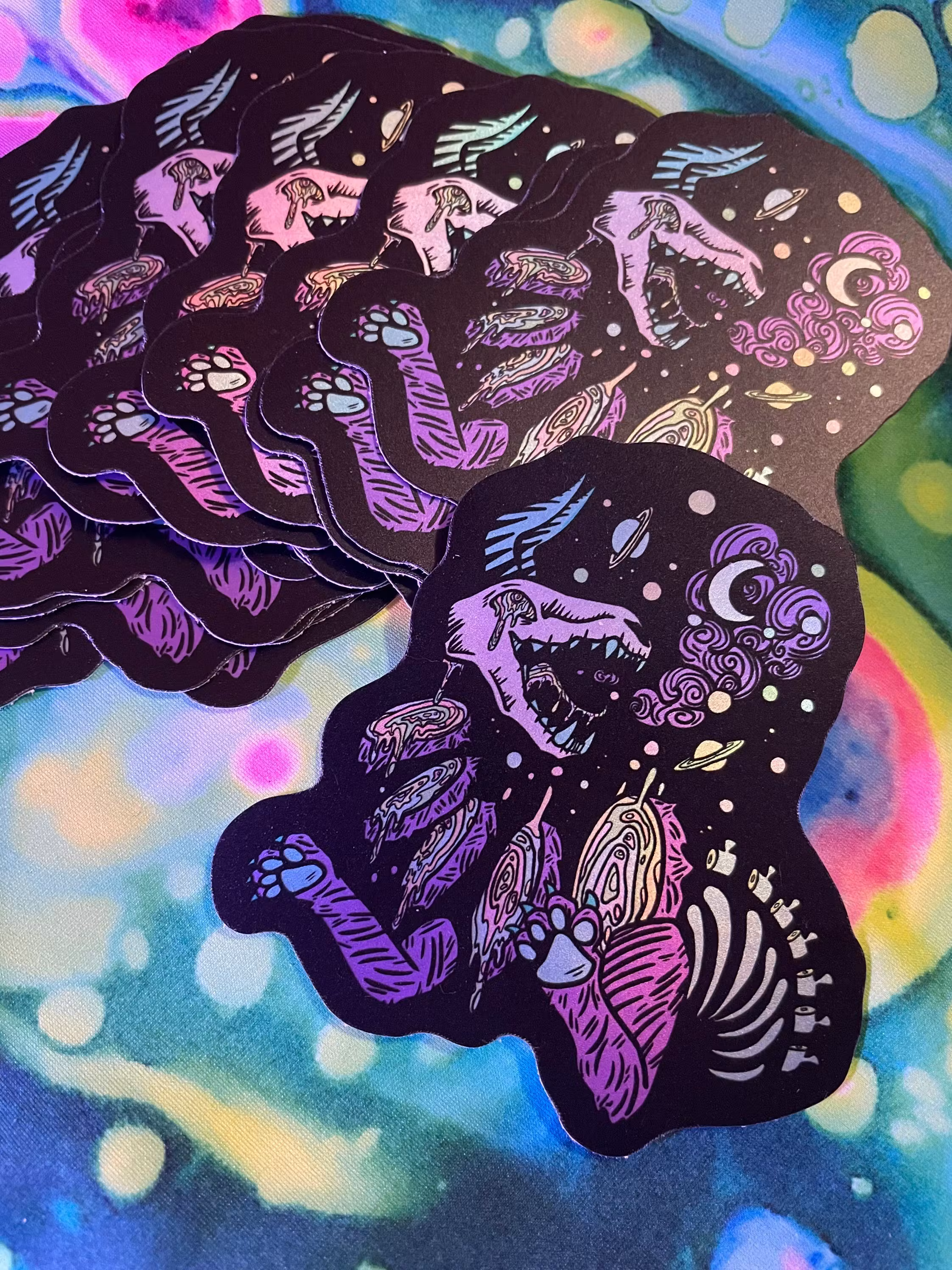 Holographic Galaxy slices stickers