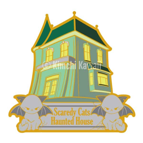 Scaredy Cats Haunted House Pin