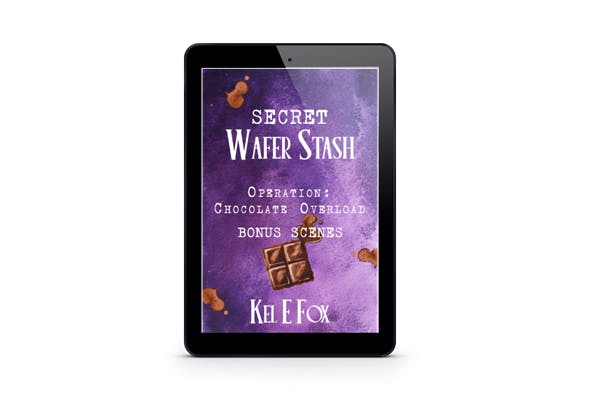 ebook mockup of Secret Wafer Stash, Operation: Chocolate Overload Bonus Scenes by Kel E Fox