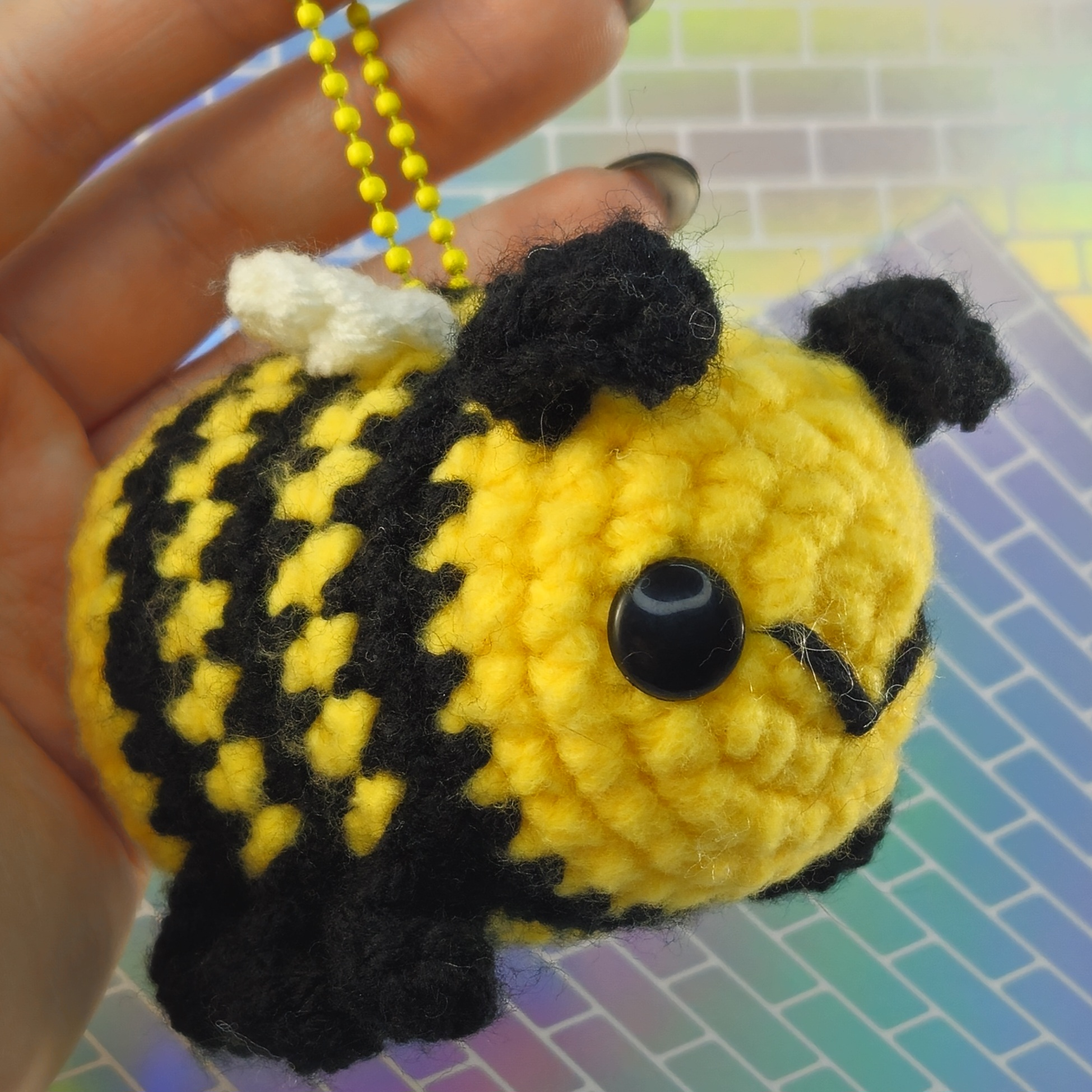 Crochet Bee Keychain