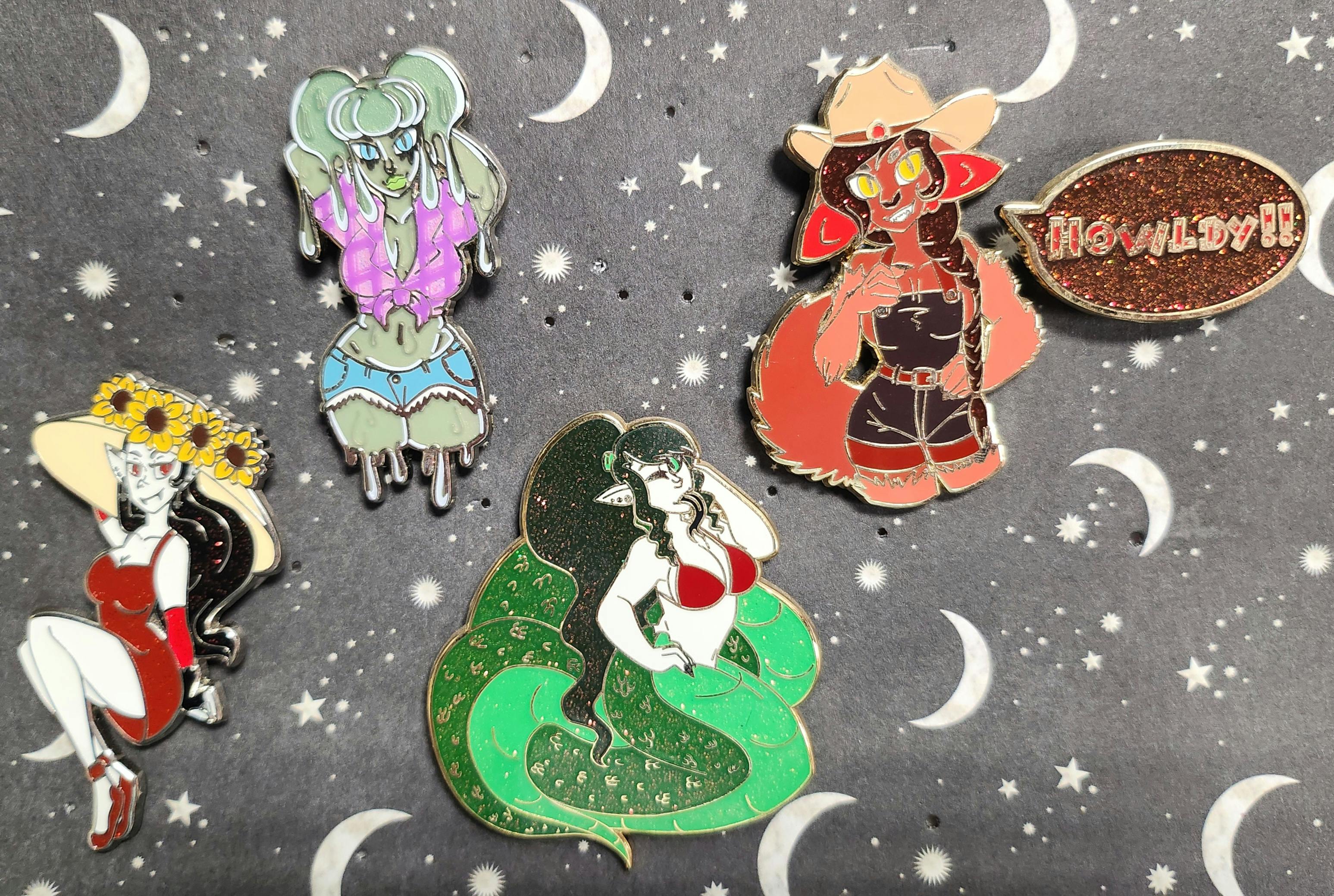 3 Random Monster Girl Enamel Pin