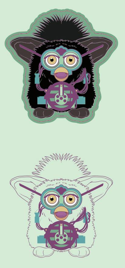 Matte Holo Furby Sticker	