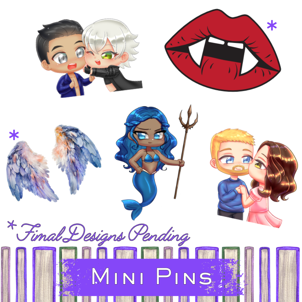 mini pin set with five pins