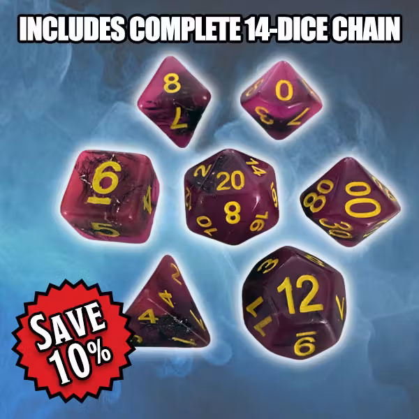 Dice, 14-set, Punjar at Night Purple Dice