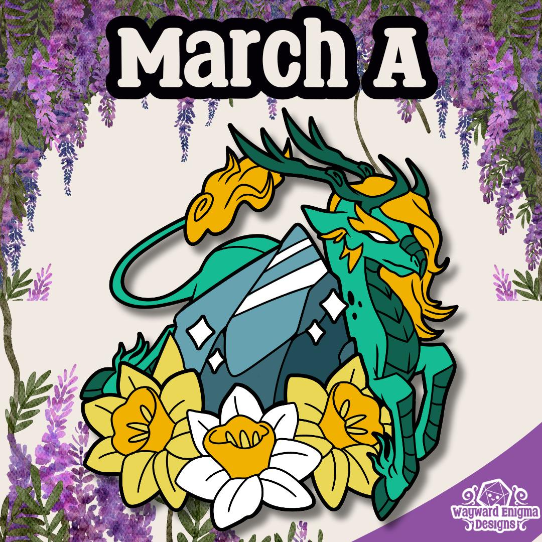 March A - Birthstone Beast Enamel Pin