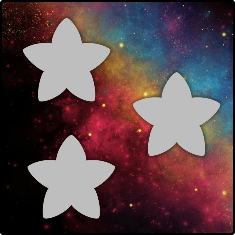 3D Silver Metal Star Mini Pins