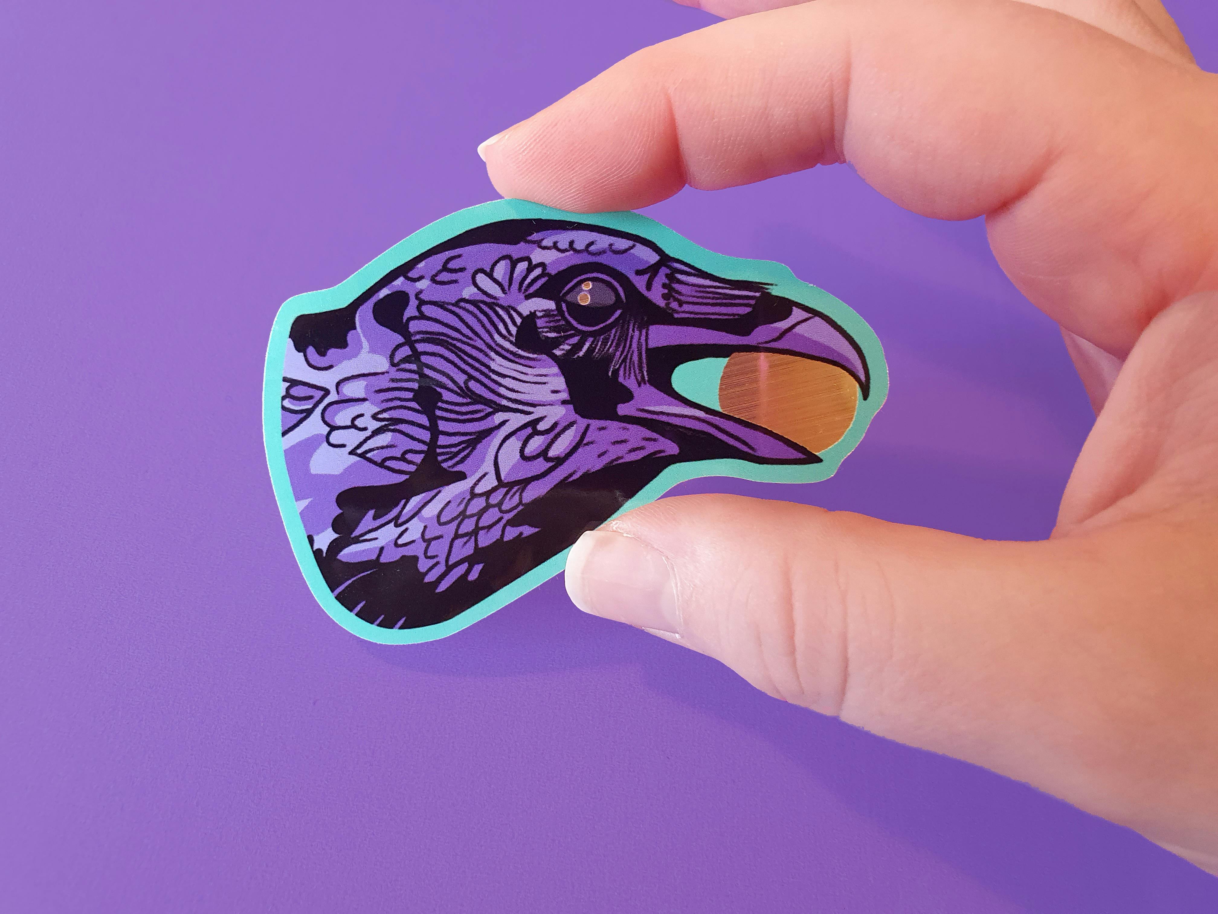 Crow and Coin Sticker