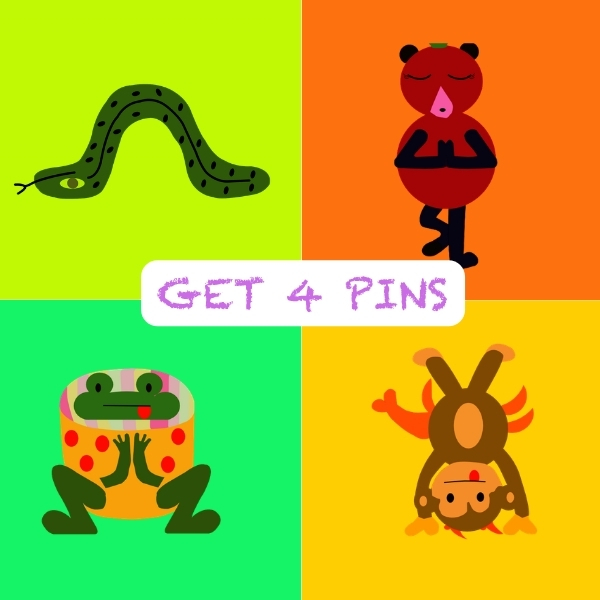  1x 🪷 Mash-Up Friends Doing Yoga 🪷 Pin