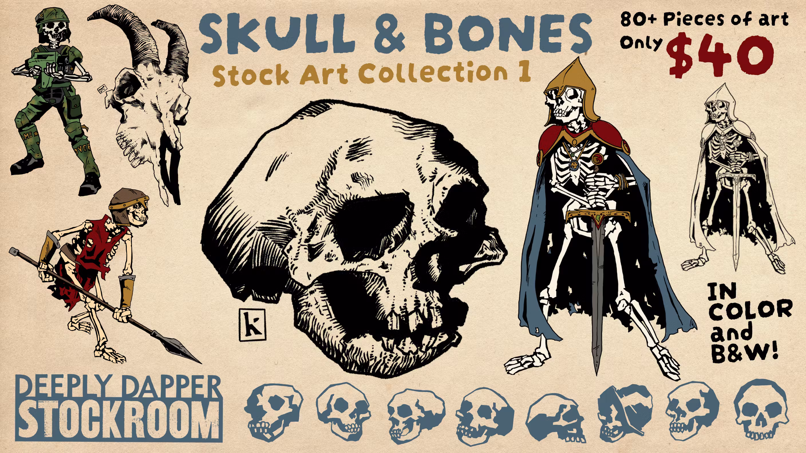 Skull and Bones Vol 1: TTRPG Stock Art