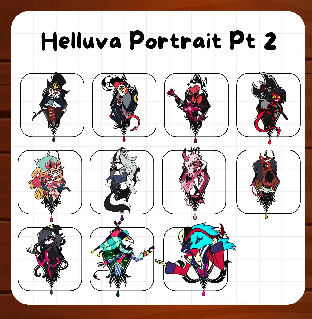Helluva Portrait Pins (Helluva Boss)