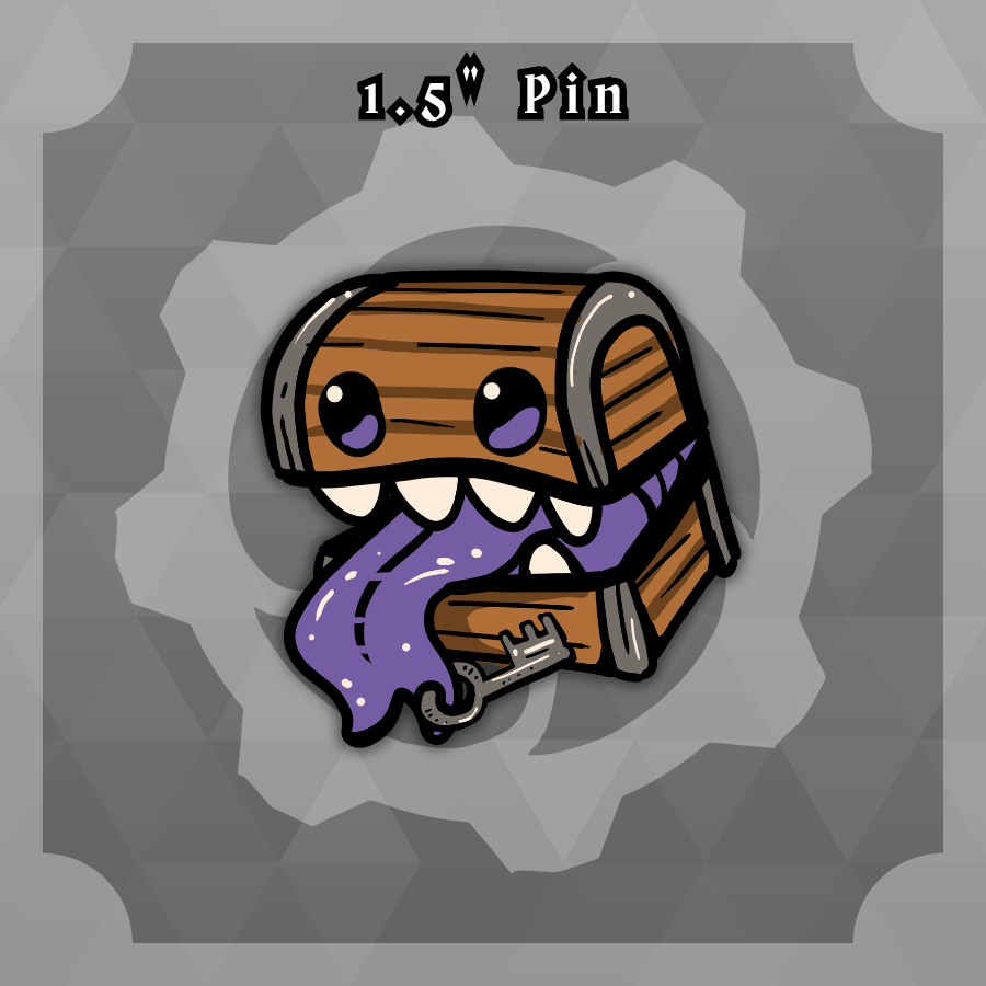 Dungeon Familiars: 1.5in Domestic MImic Rustic Pin