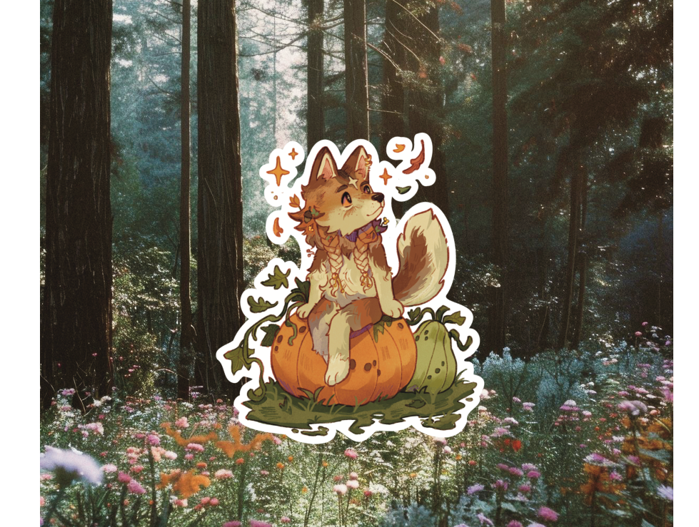Maple the red fox sticker
