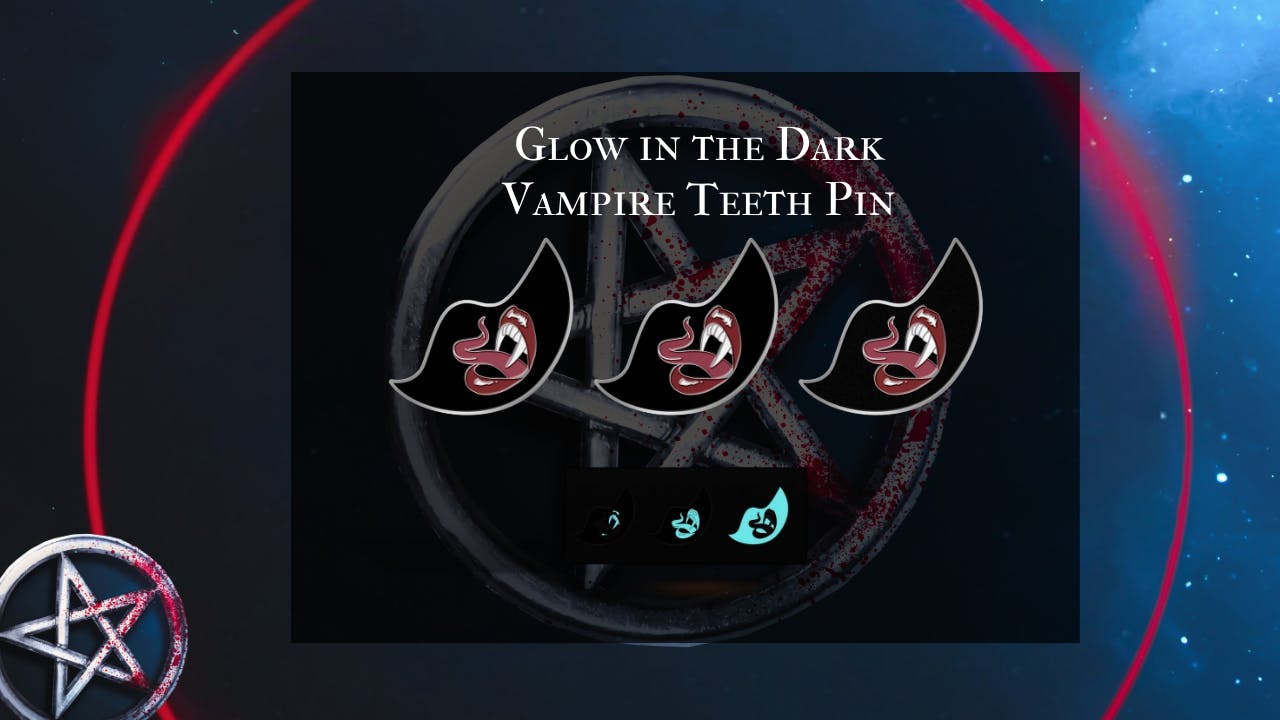 Glow in the Dark Vampire Teeth Pin