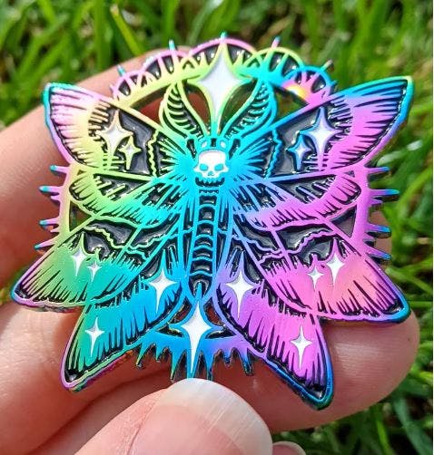 Rainbow Celestial Moth Pin