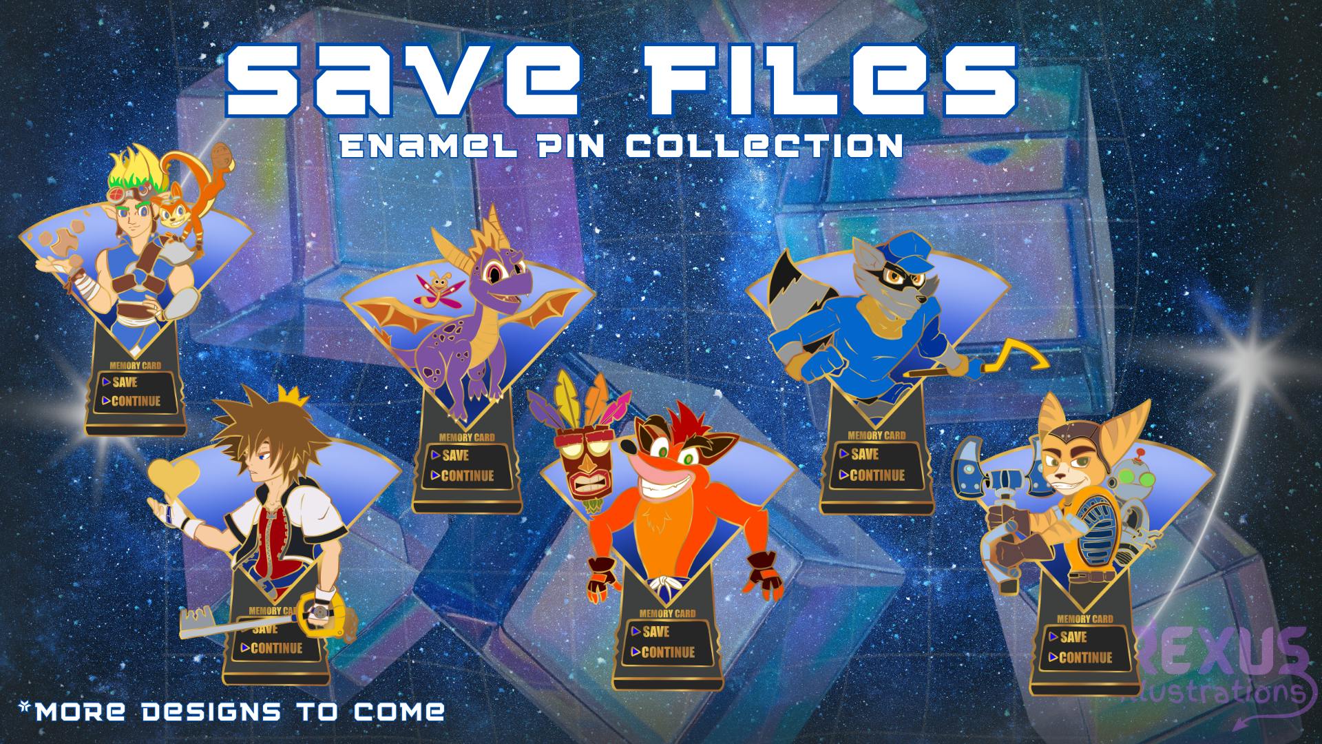 Full Set of Save Files 2" Pins (7 pins)