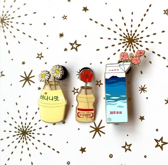 Korean Drink Enamel Pin Bundle 