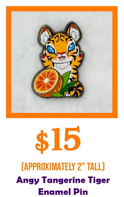 Chibi Angy Tangerine Enamel Pin