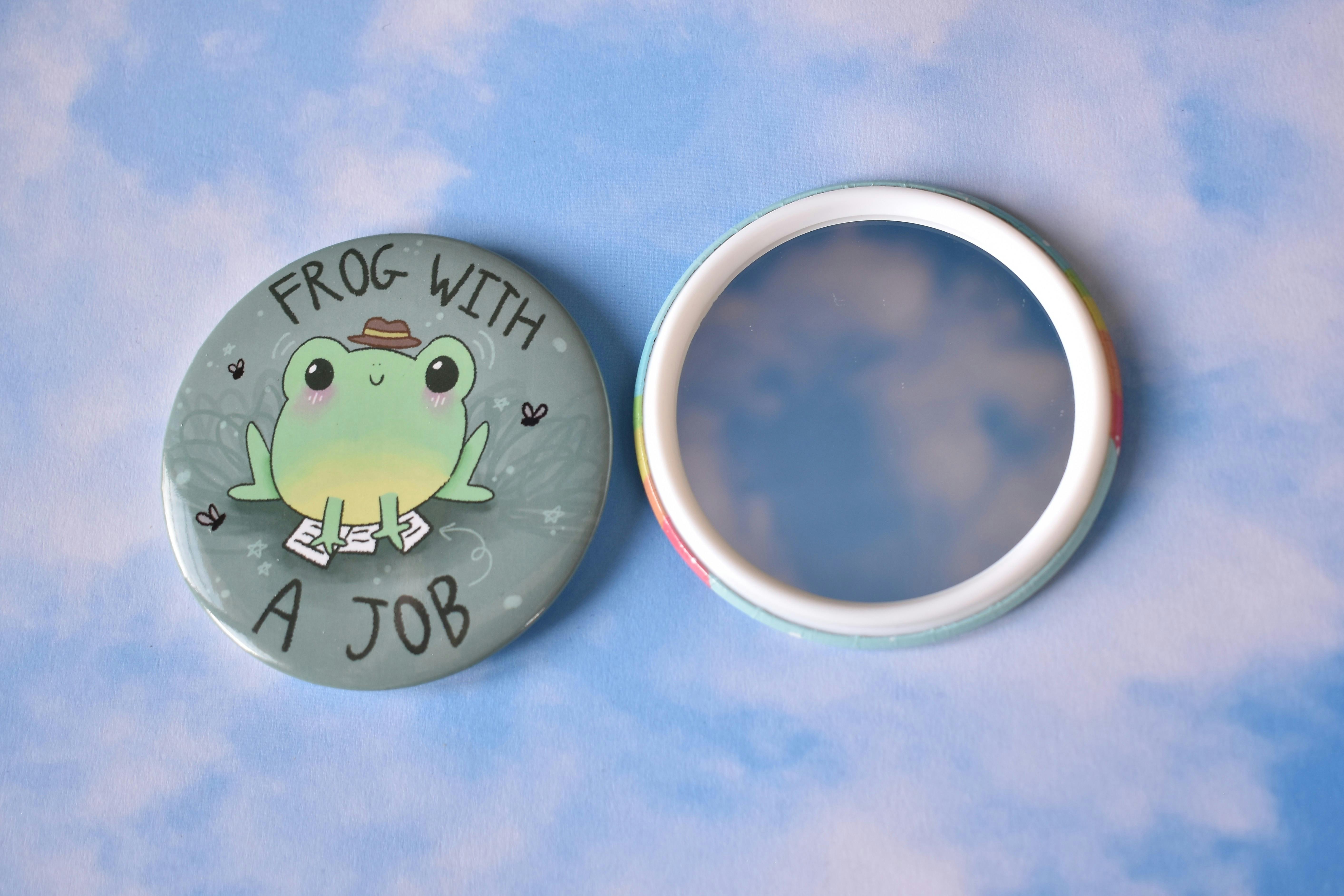 Frog with a Job 3" Hand Mirror