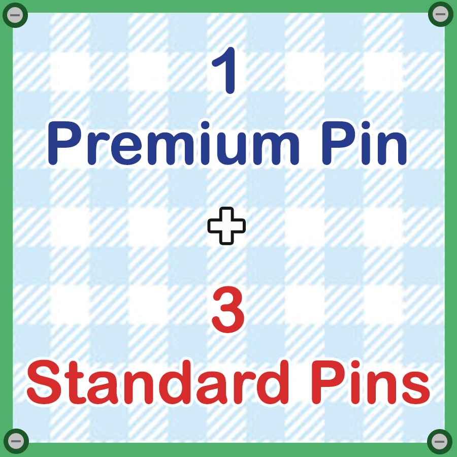 1 Premium + 3 Standard Pins
