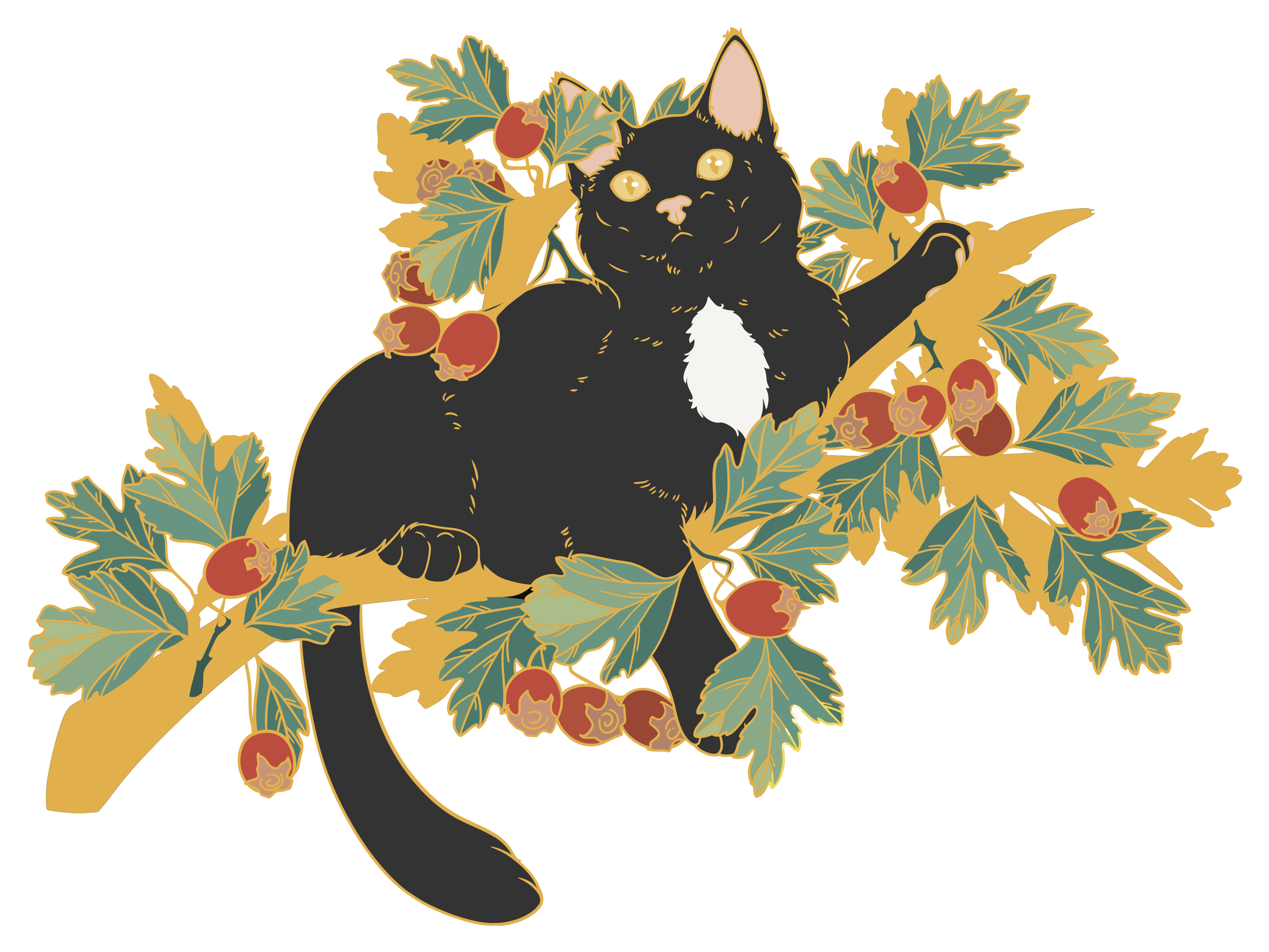 Cat Sith Branch Large Pin	