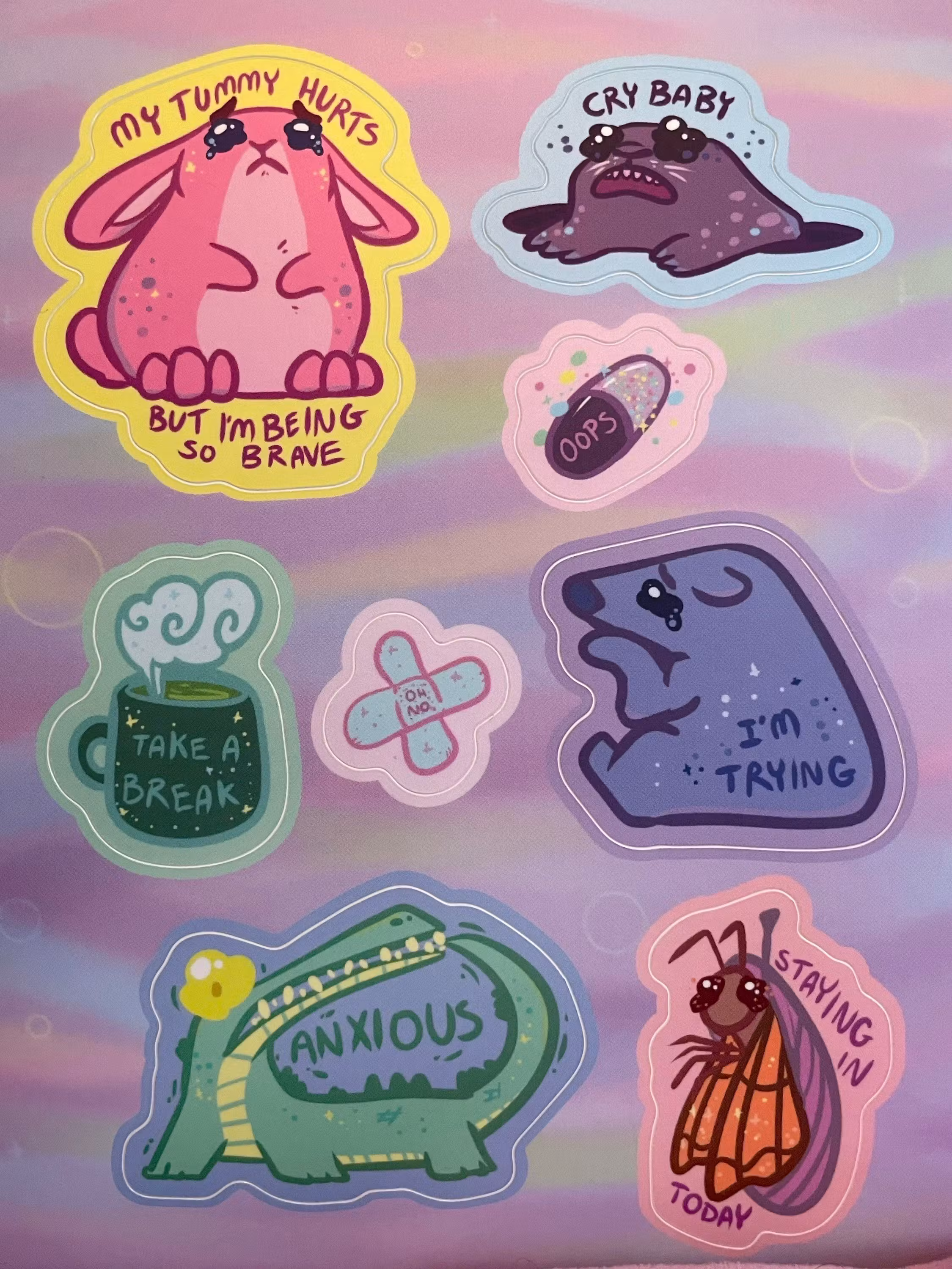 Very anxious animals sticker sheet