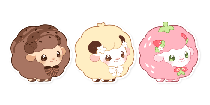 ♡ STRETCH GOAL: Fudge, Baanilla, Blush Stickers