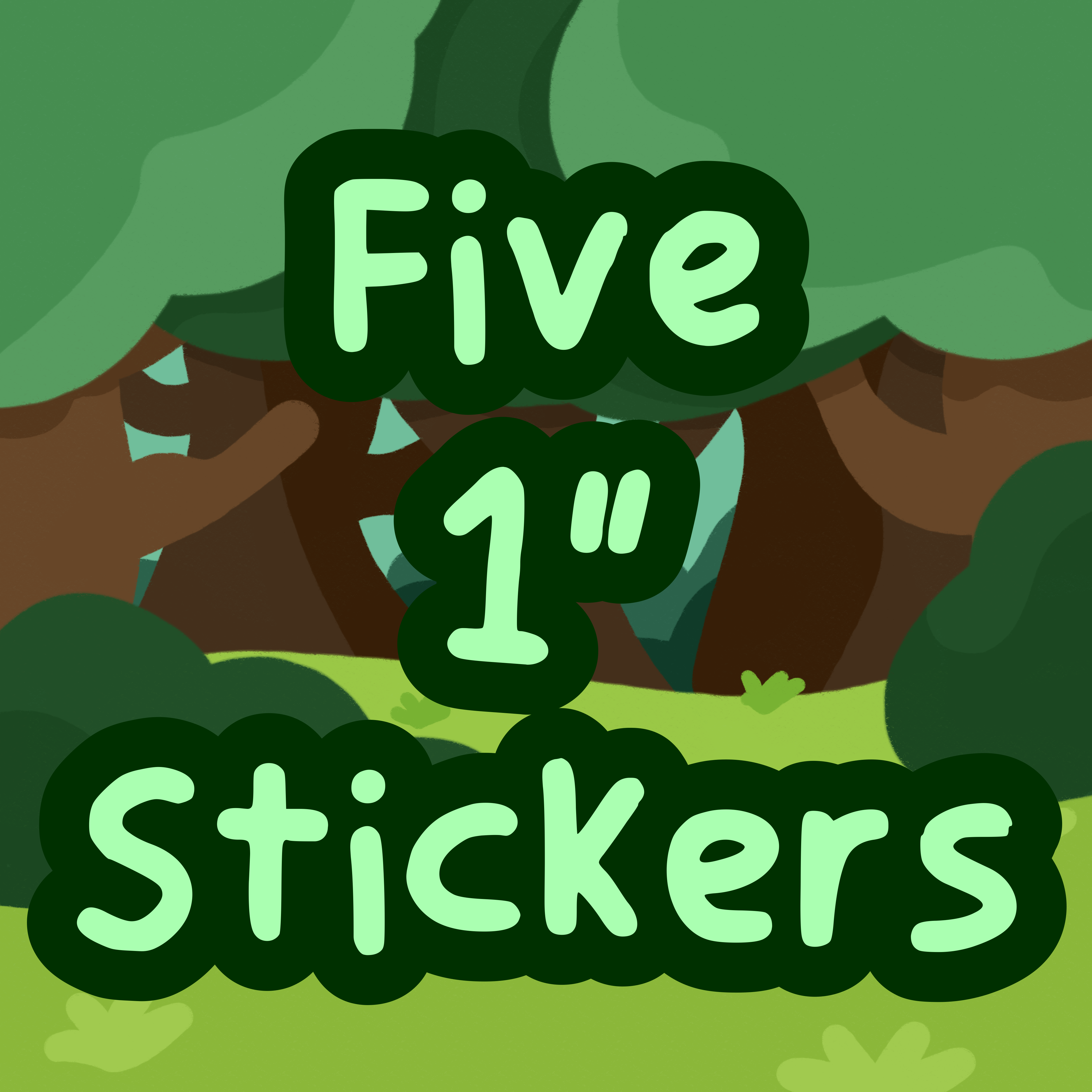 Five 1" Bird Stickers