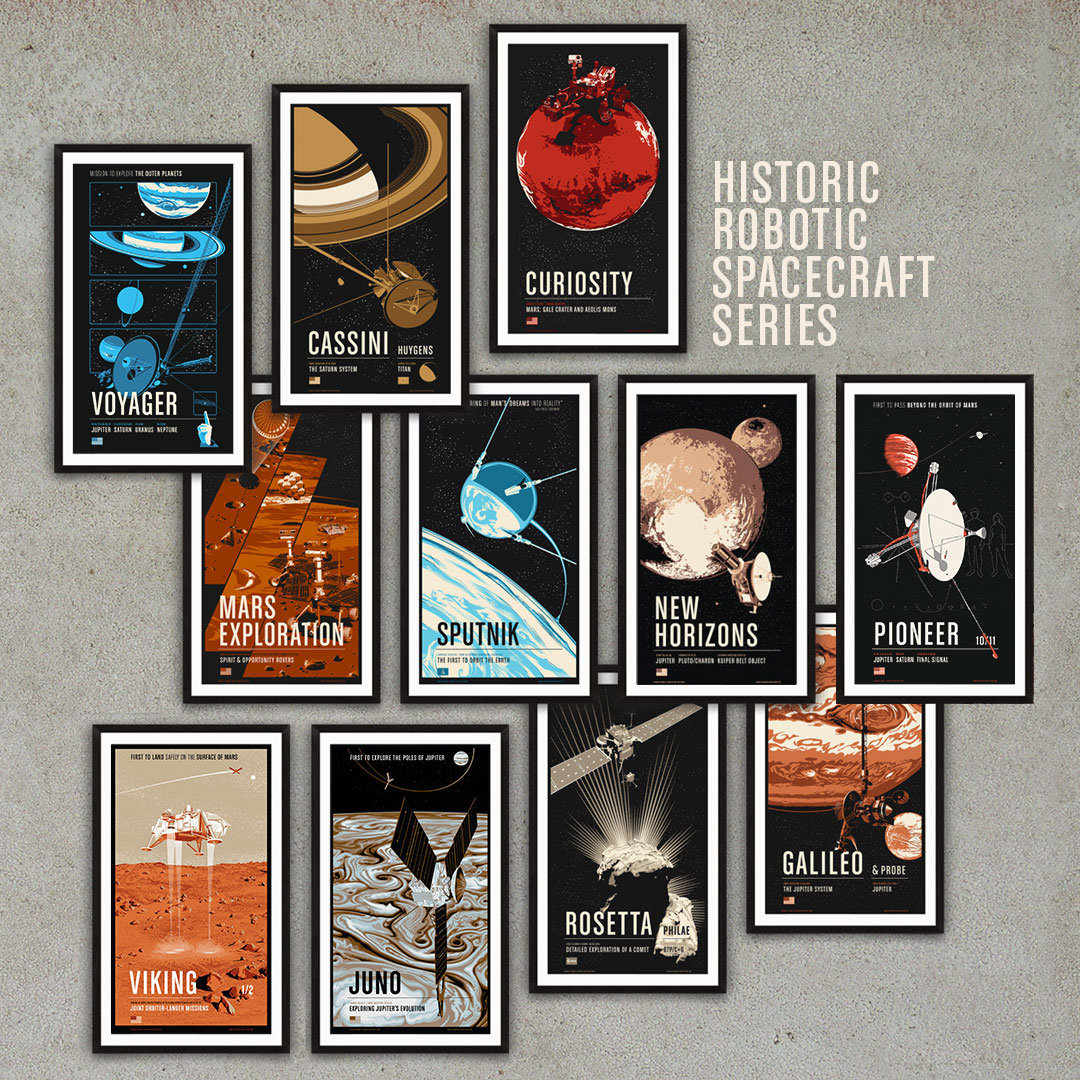Historic Robotic Spacecraft 20x36 Screen Print Series