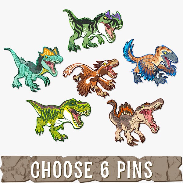 🦖 Choose 6 Pins