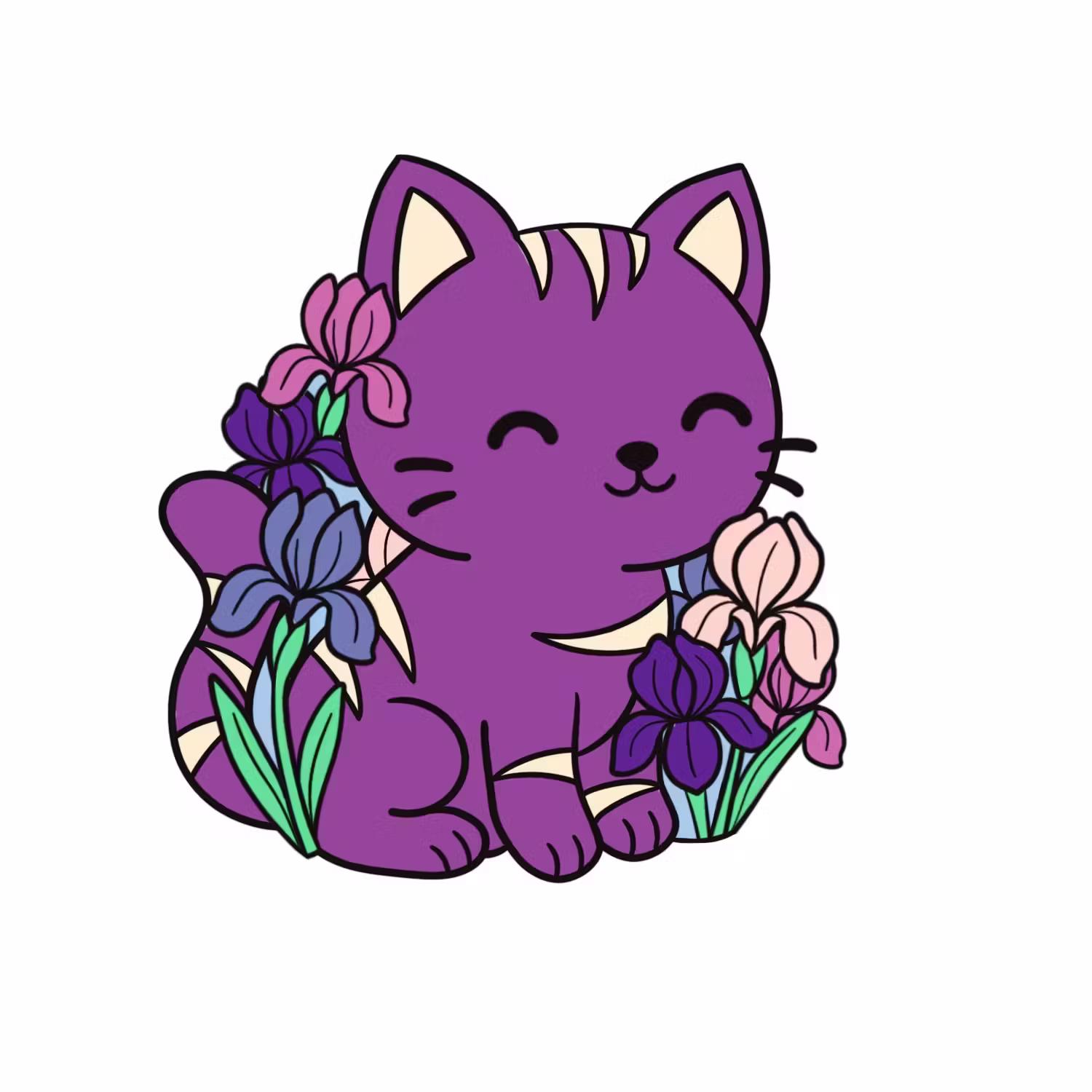 Iris Kitty Pin