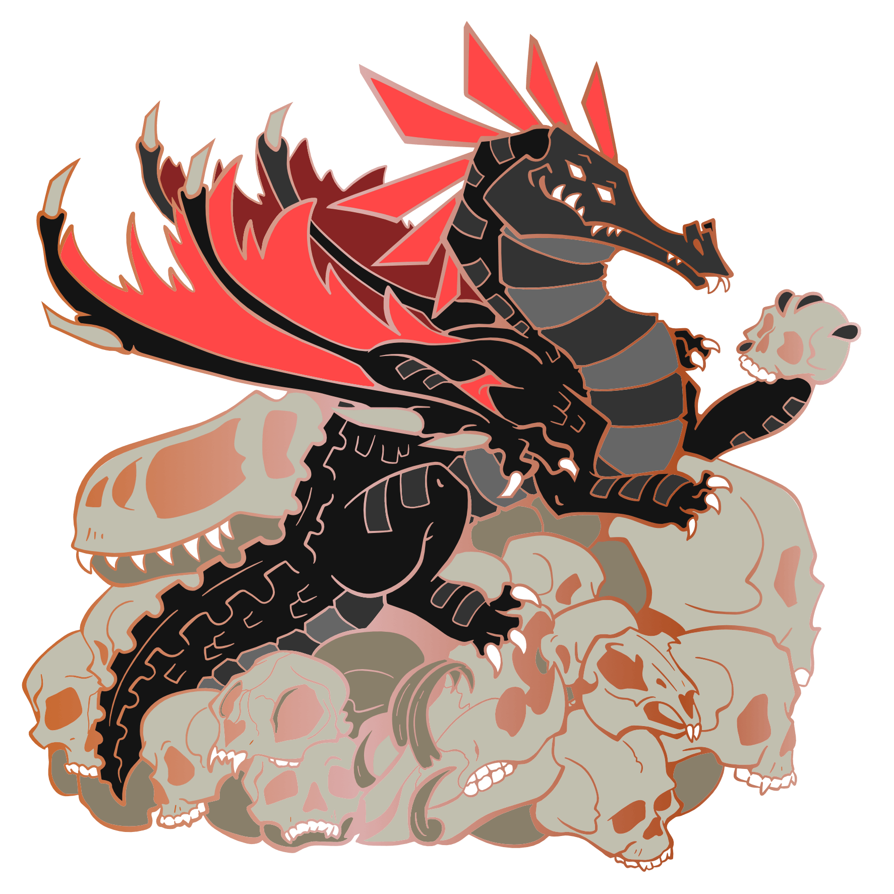 Skull Dragon Hoard Keeper Enamel Pin