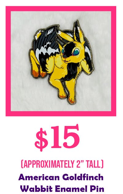 American Goldfinch Wabbit Enamel Pin
