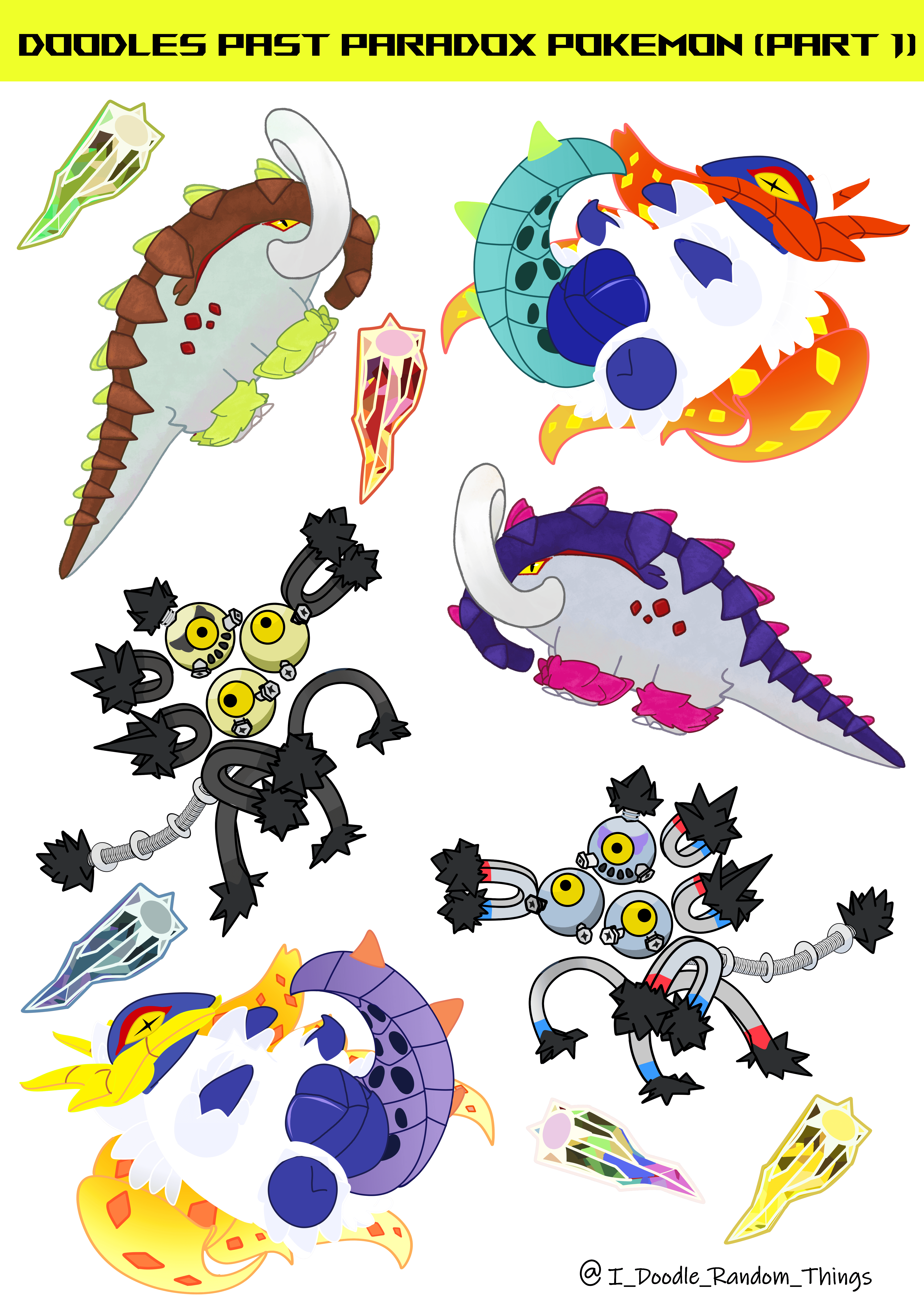 Paradox Pokemon A5 Sticker Sheet