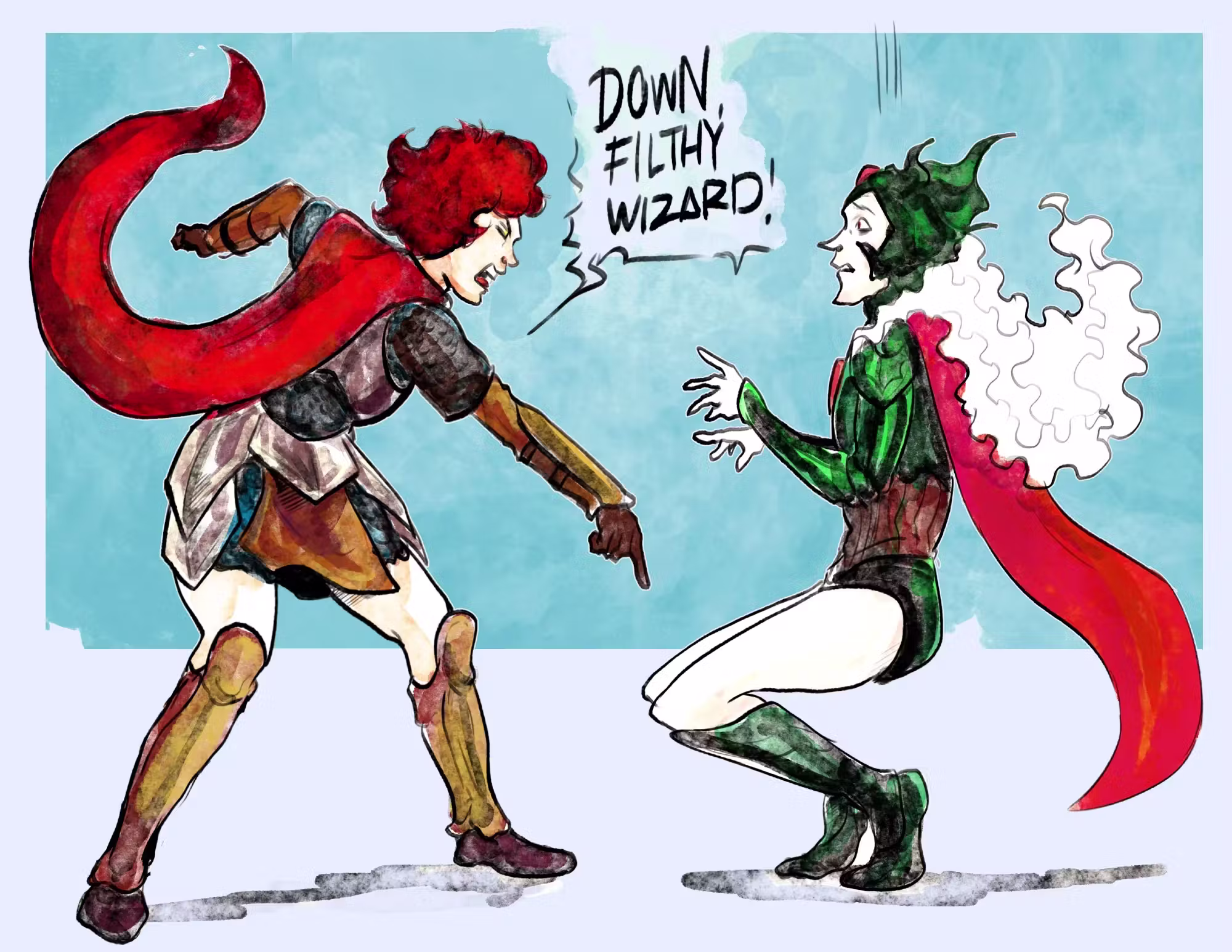  Jirel yelling at Elric., 