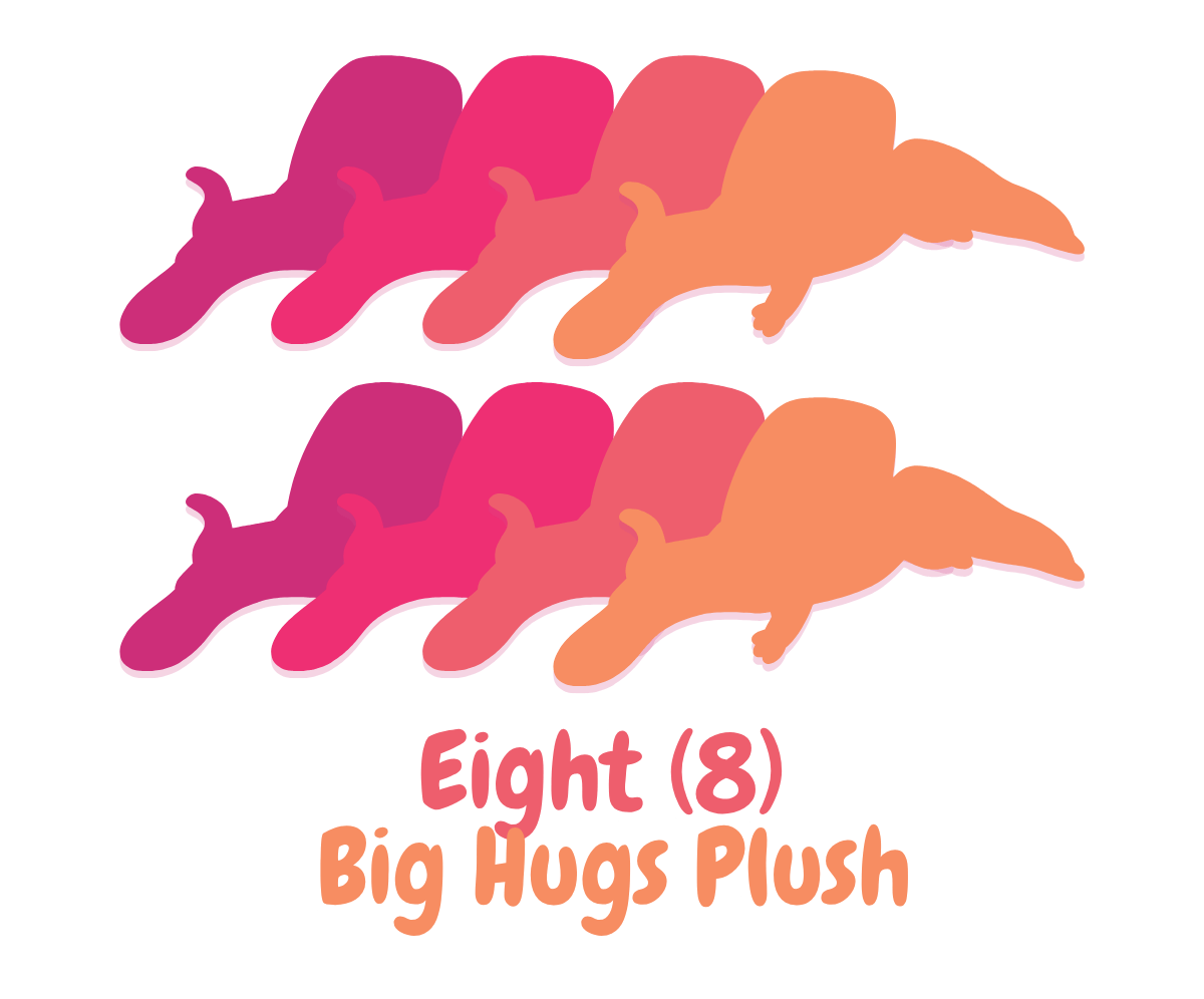 Eight BIG HUGS Weighted Plush!