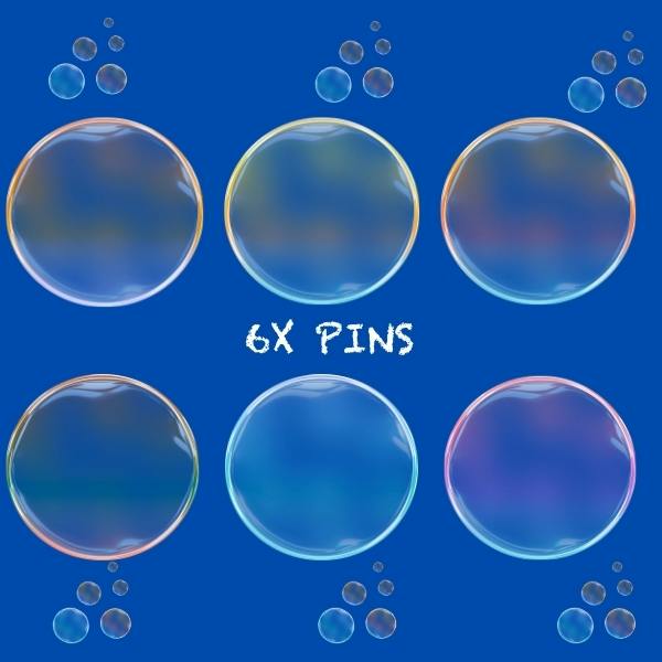 6x mini pins (with matching stickers)