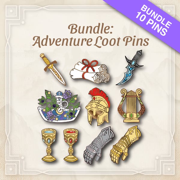 Bundle: All Adventure Loot Pins (9 Pins + 1 Freebie Pin)