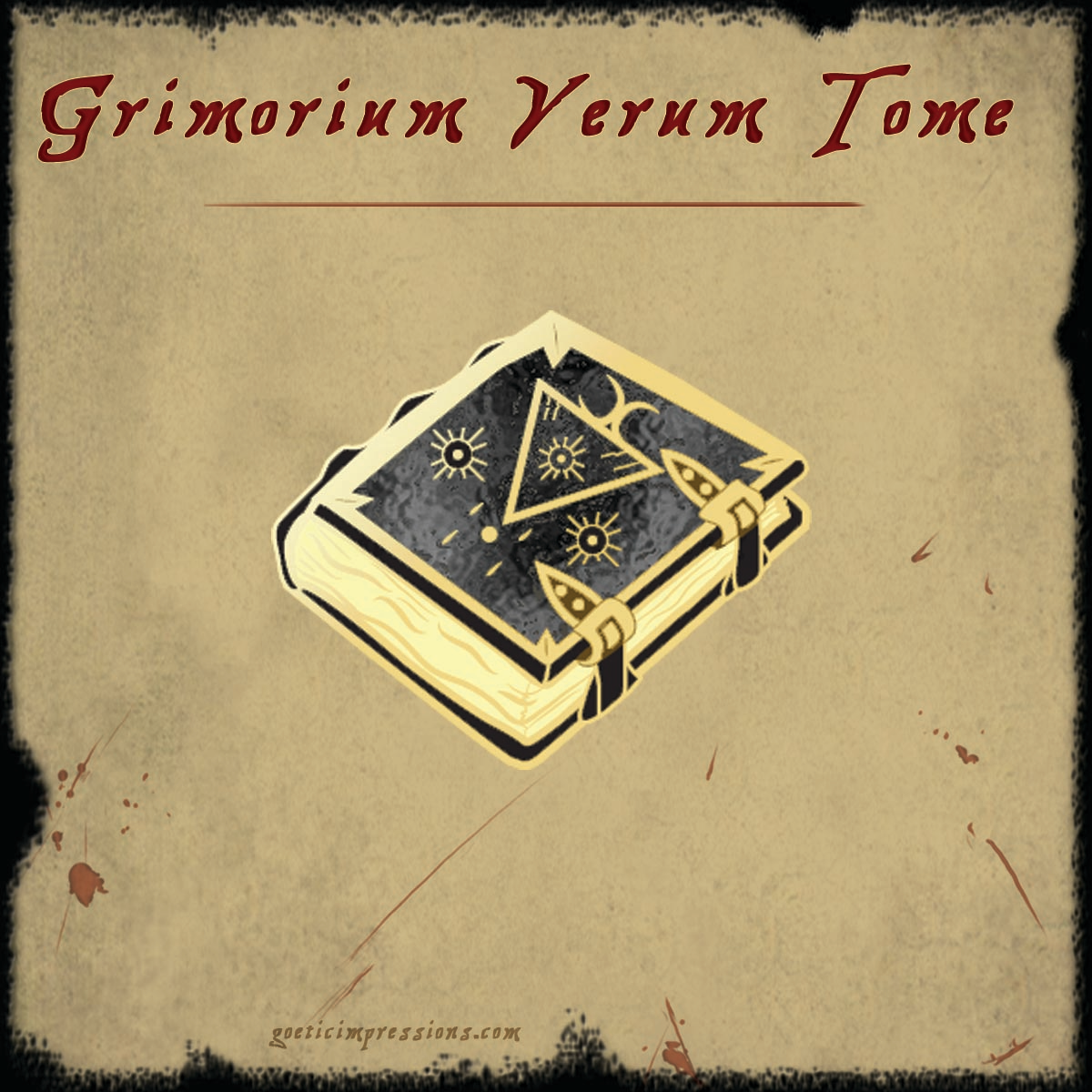 Grimorium Verum Tome enamel pin design