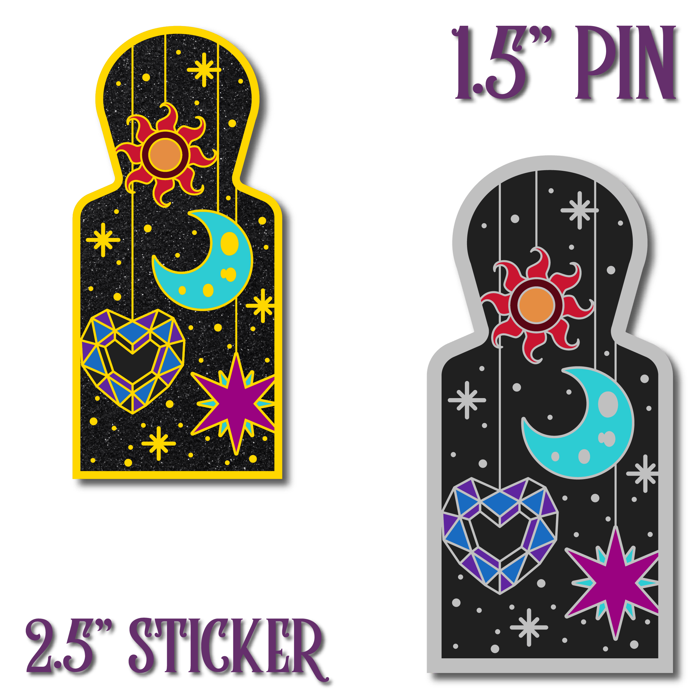 NEW Cosmic Jewel 1.5" Pin & 2.5" Sticker