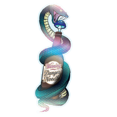 Warning Danger Noodle Sticker