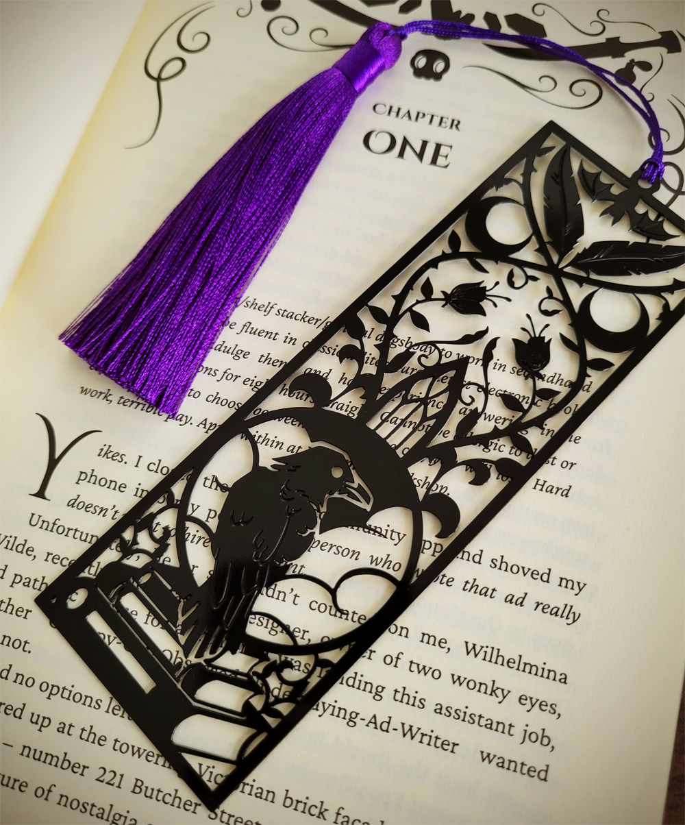 Nevermore metal bookmark