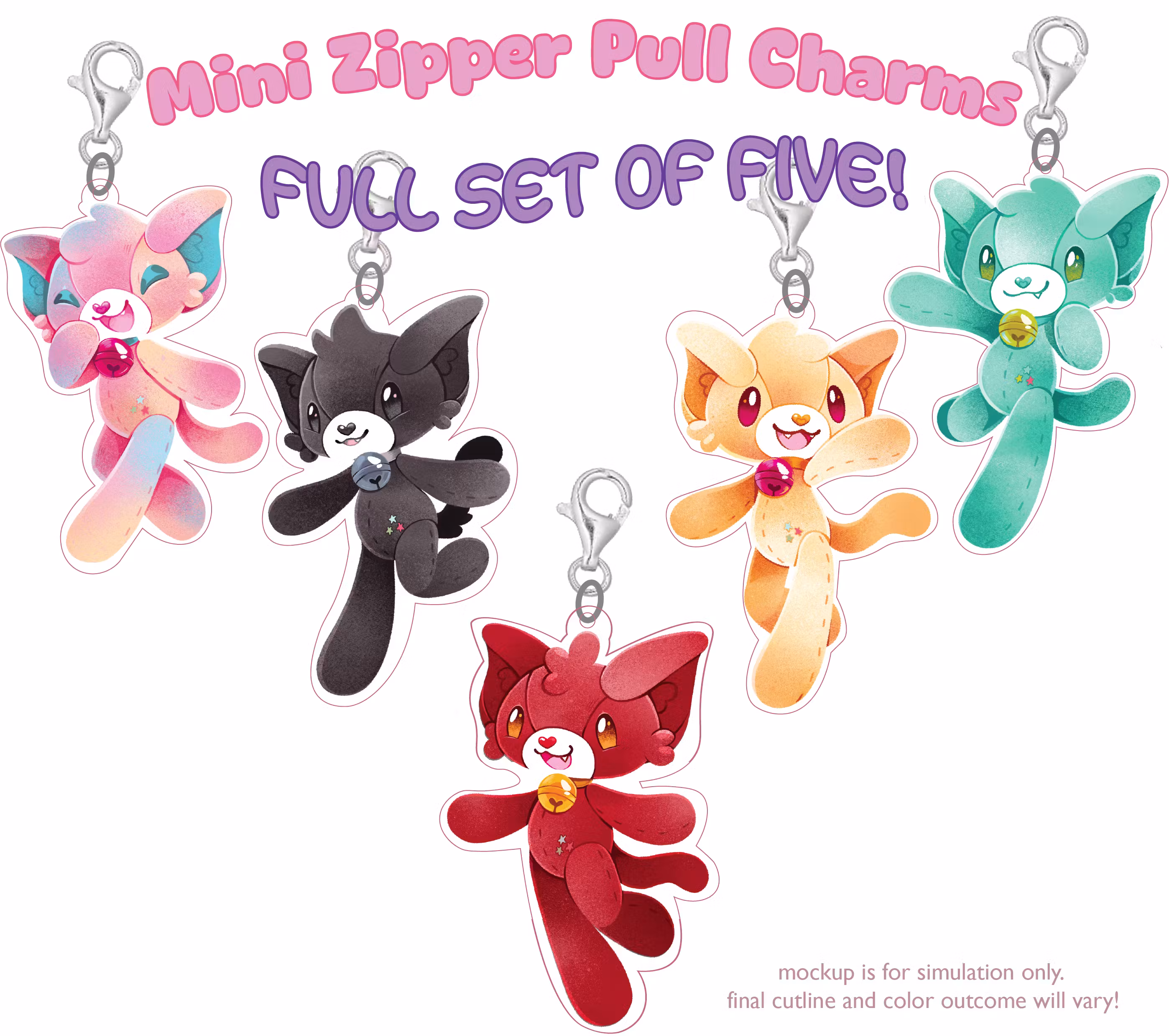Fullset Zipper Pull Charms (all 5!)