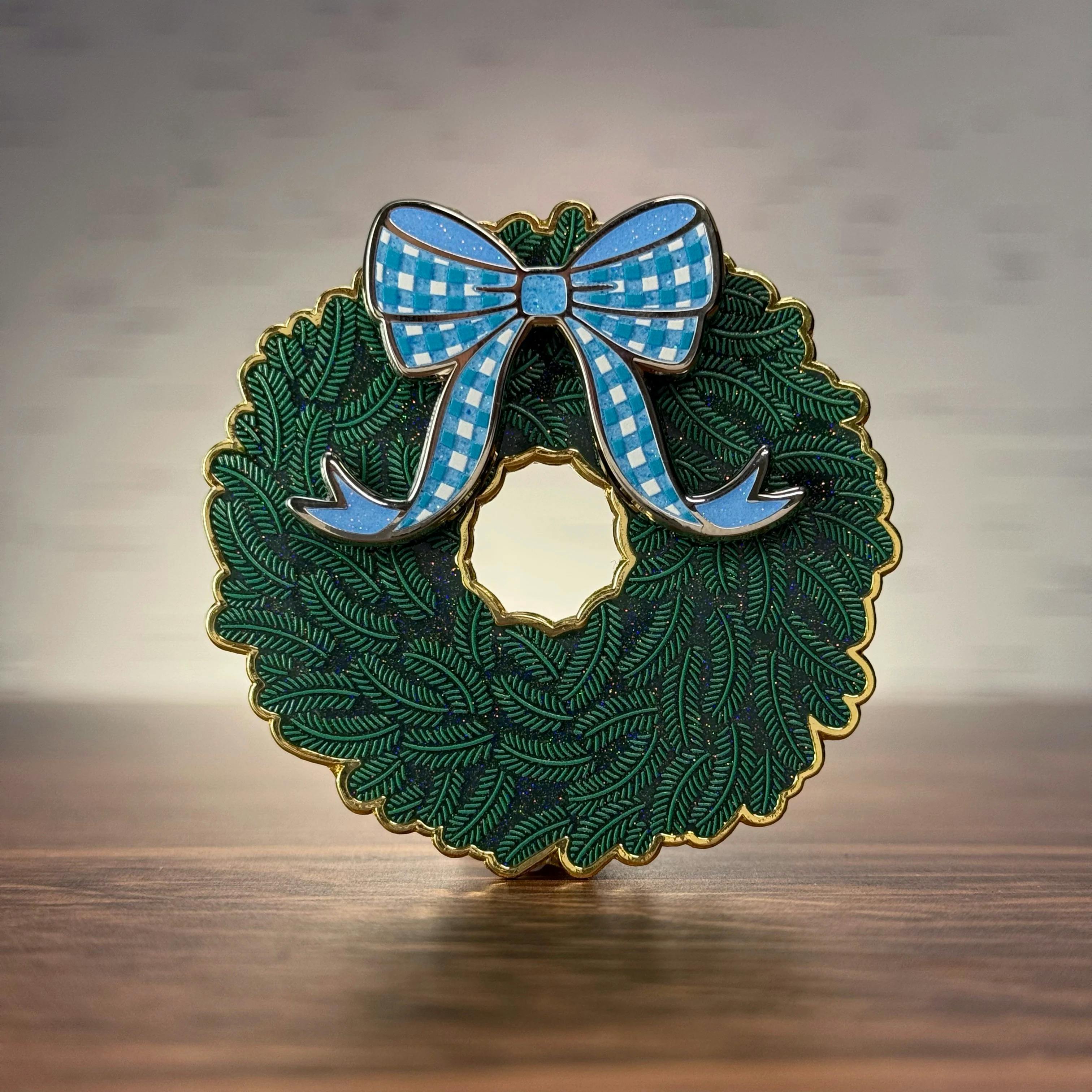 Blue Gingham Magnetic Bow