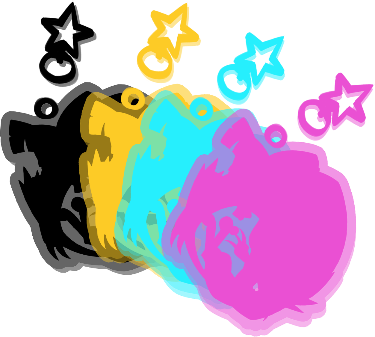 JUMBO Forest Felines Dangler x4