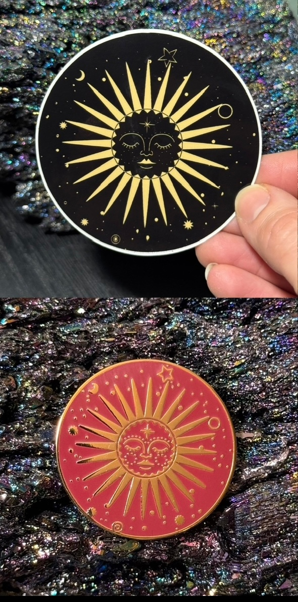 Celestial Sun Pin & Sticker 
