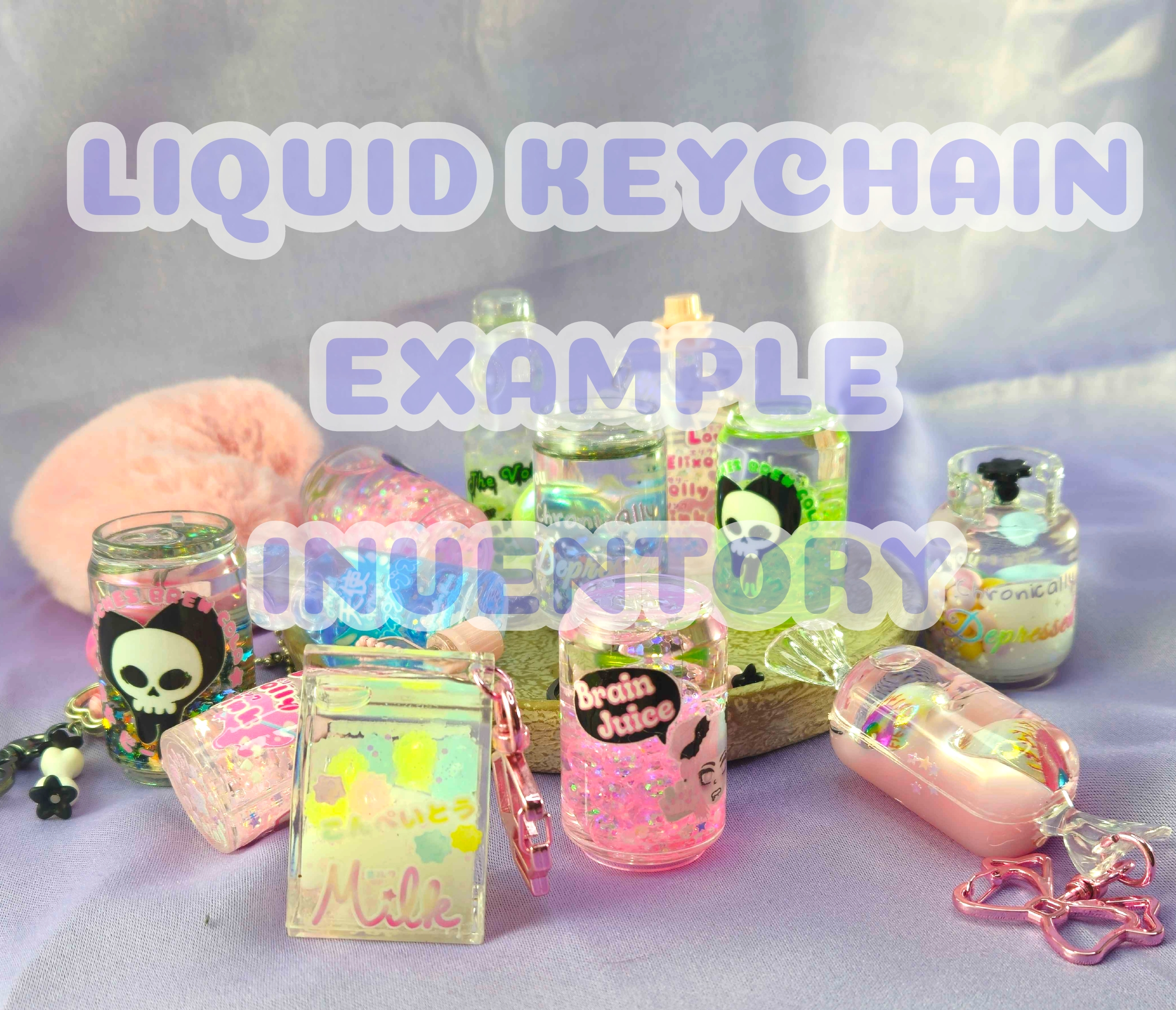 1 random LIQUID KEYCHAIN