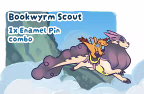 Bookwyrm Scout: 1x Enamel Pin + Rider Magnet