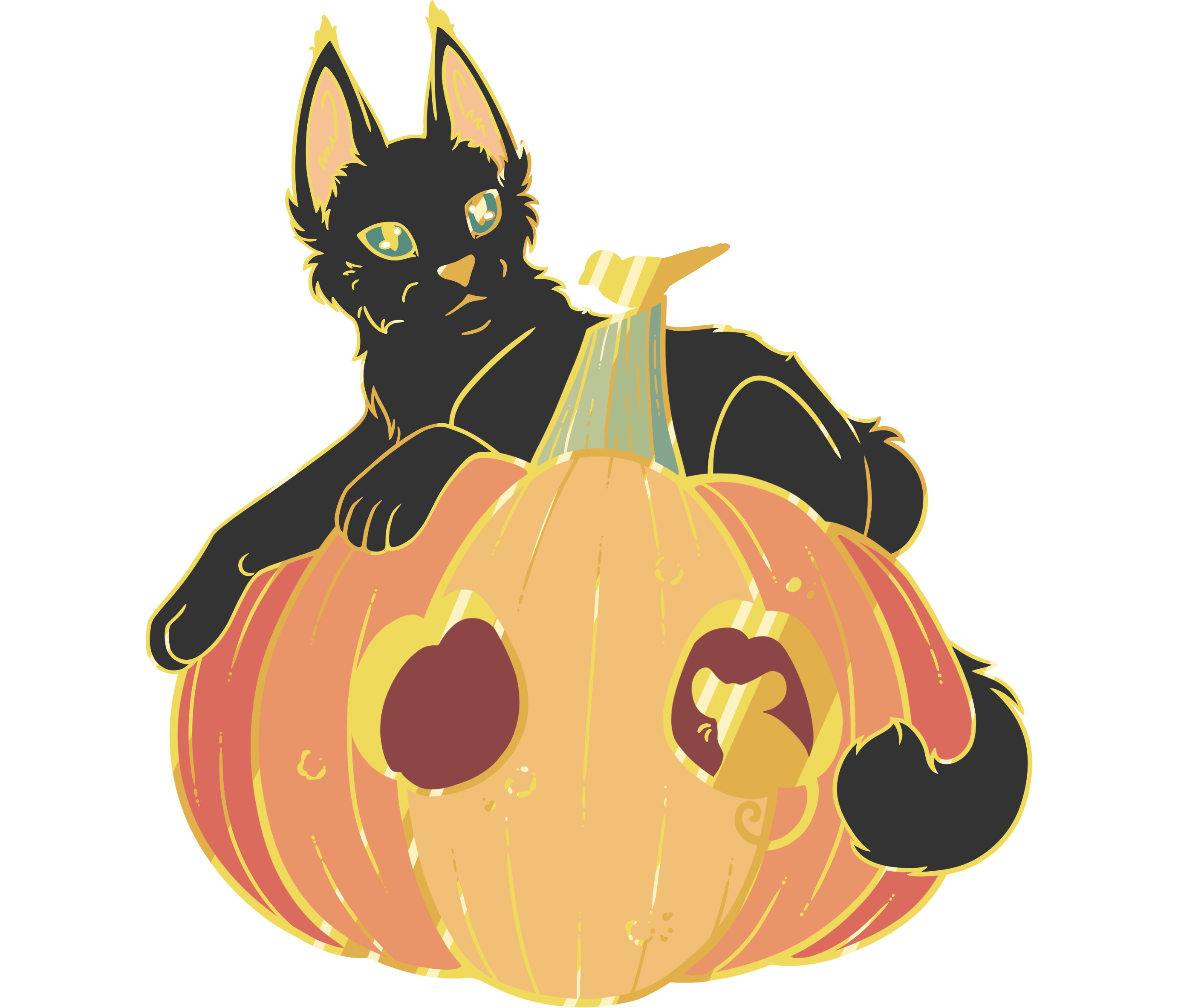 Pumpkin Cat Pin